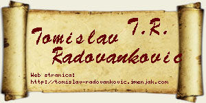 Tomislav Radovanković vizit kartica